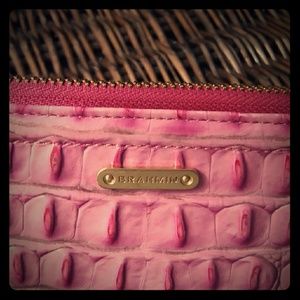 Brahmin hot pink crocodile wallet